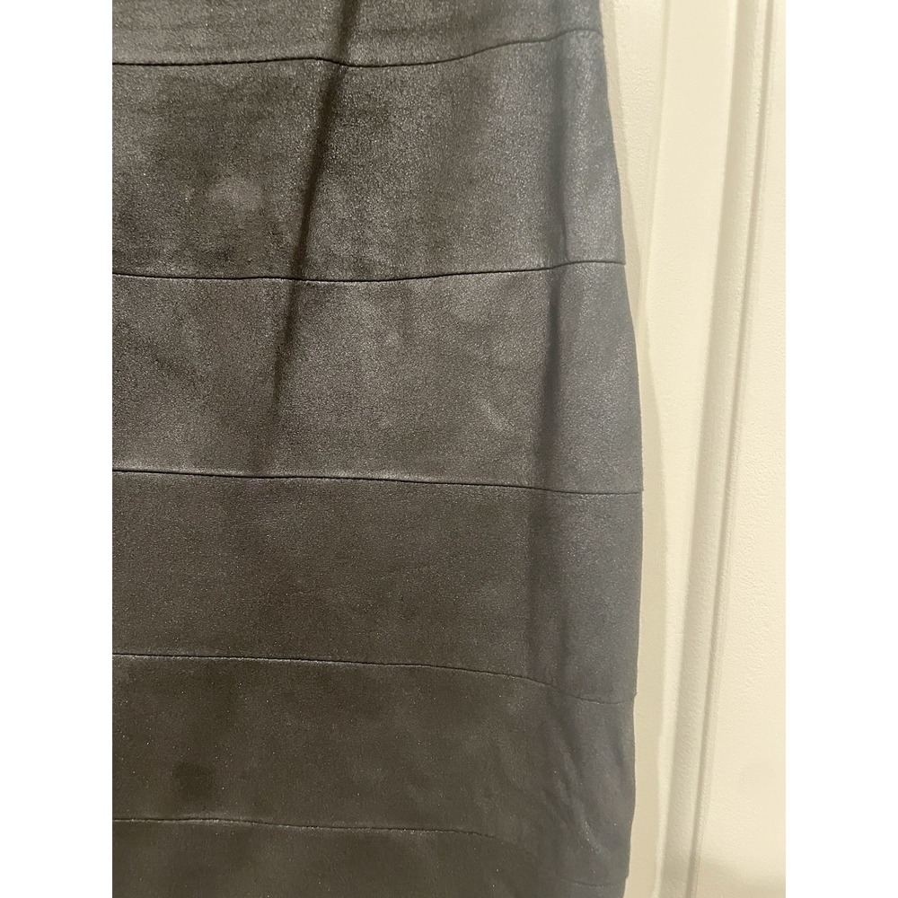 Vakko Black Lamb Leather Dress Womens Size 8 Bodycon LBD Vintage - Picture 3 of 10
